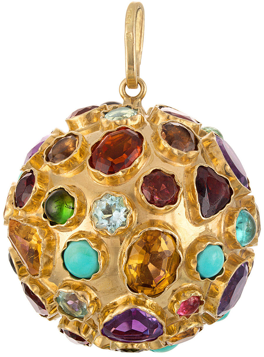 Vintage Super Luxe Gem-Set Sputnik 18K Gold Charm
